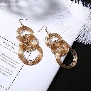 Alloy Hoop Dangle Earring 1 Pair - As Shown In Figure - One Size
