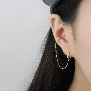 Abstract Open Hoop Drop Threader Earrings