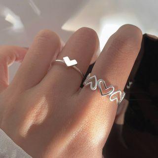 Heart Sterling Silver Open Ring (various Designs)