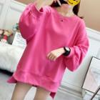Heart Embroidered Oversize Pullover