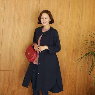 Tab-sleeve Snap-button Mac Coat