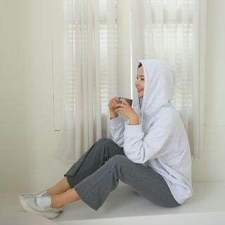 Raglan-sleeve Plain Hoodie