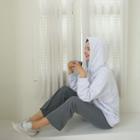 Raglan-sleeve Plain Hoodie