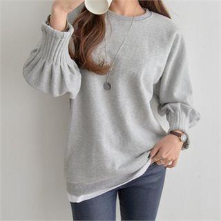 Pintuck-cuff Sweatshirt