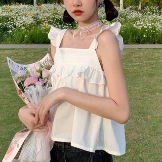 Ruffle Trim Flowy Camisole Top