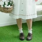 Flower Embroidered Midi Skirt White - One Size