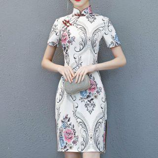 Jacquard Short-sleeve Qipao