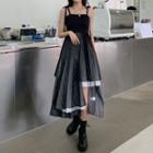 Strappy Asymmetrical Midi A-line Dress Dress - Black - One Size