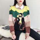 Printed Multi-colour Sweater