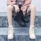 Heart Back Lace-up Short Boots