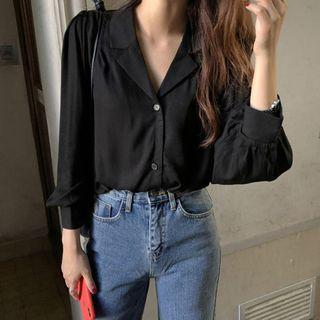 V-neck Shirt Black - One Size