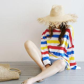 Stripe Oversized Cotton Sweatshirt
