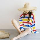 Stripe Oversized Cotton Sweatshirt