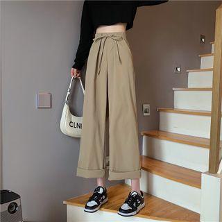 Bow Detail Wide Leg Pants