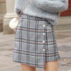 Plaid Mini A-line Skirt / Sweater