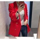Metallic-button Double-breasted Jacket