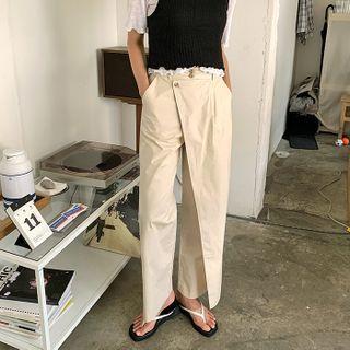 Wrap-front Cotton Pants