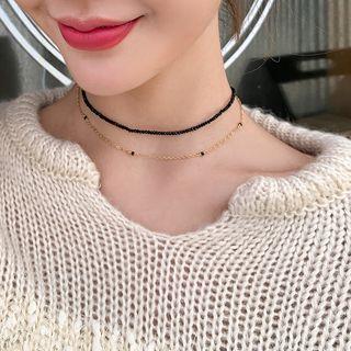 Beaded Chain Layered Necklace