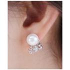 Faux-pearl Charm-dangled Stud Earrings