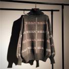 Jacquard Turtleneck Oversize Sweater