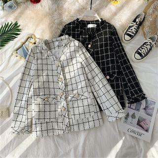 Checker Buttoned Jacket