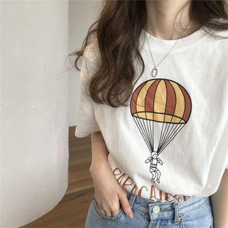 Short-sleeve Hot Balloon Print T-shirt