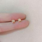Star Rhinestone Earring Eh0651 - 925 Silver - Silver & Gold - One Size