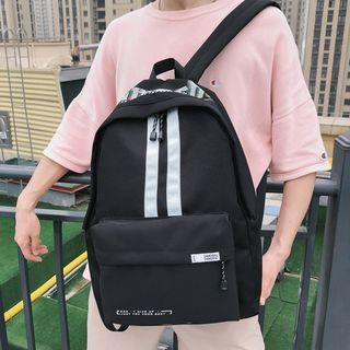 Striped Lettering Canvas Backpack