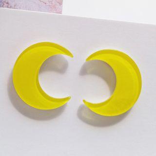 Resin Moon Earring 1 Pair - Ear Studs - One Size
