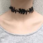Lace Branches Choker Black - One Size