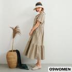 Plus Size Drawstring-waist Tiered Maxi Dress