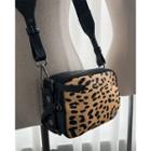 Leopard Faux Calf-hair Cross Bag Black - One Size