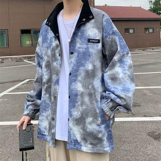 Long-sleeve Applique Tie Dye Reversible Jacket