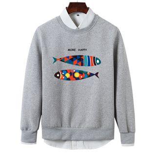 Double Fishes Round Neck Pullover