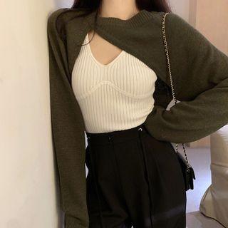 Asymmetrical Knit Shrug