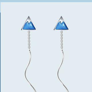 925 Sterling Silver Mt. Fuji Swirl Dangle Earring