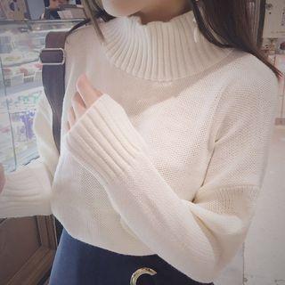 Mock Turtleneck Sweater Off-white - One Size