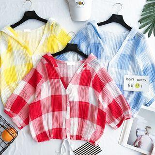 Check Loose-fit Cropped Light Jacket
