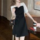 Short-sleeve Irregular Mini A-line Dress