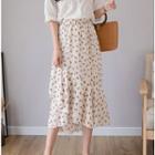 Chiffon Printed Asymmetric Hem Dress