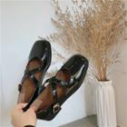 Cross Strap Buckled Flats