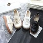 Lace Trim Lace Up Shoes