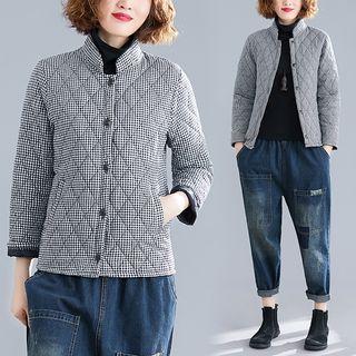 Checked Button Coat