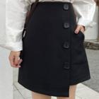 Irregular Buttoned A-line Mini Skirt