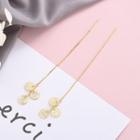 925 Sterling Silver Disc Dangle Earring Es944 - 1 Pair - One Size