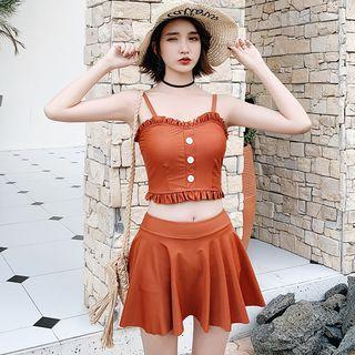 Set: Spaghetti Strap Swim Top + Swim Skirt