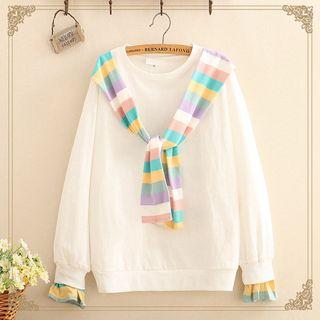 Striped Scarf Sweatshirt