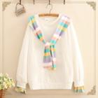 Striped Scarf Sweatshirt