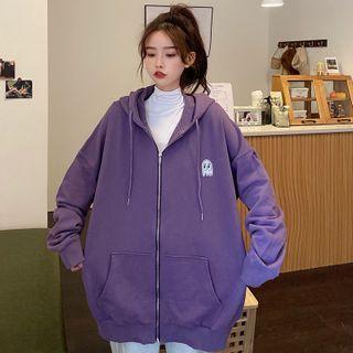 Monster Embroidered Zip Hoodie