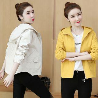 Star Embroidered Hooded Zip Jacket